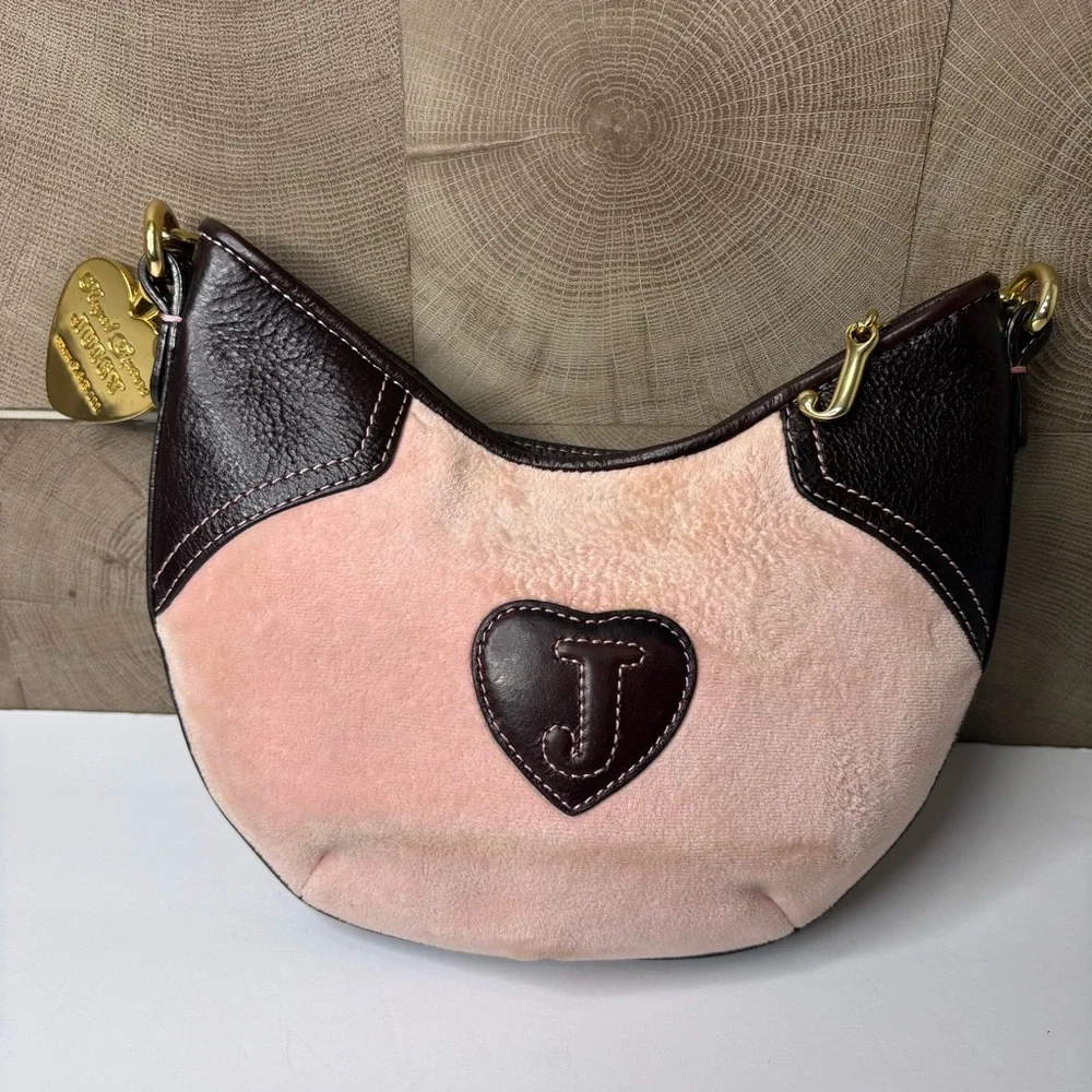 Juicy Couture Y2K Velour "Juicy Pretty Thing" Shoulder Bag, Pink & Brown - Picture 9 of 10